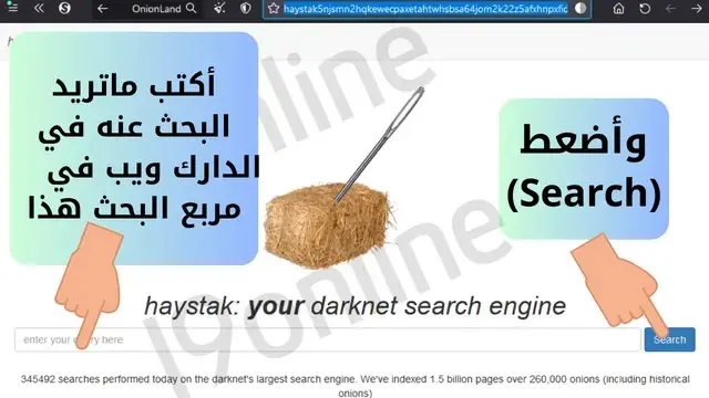 نتائج بحث في محرك haystak على الدارك ويب