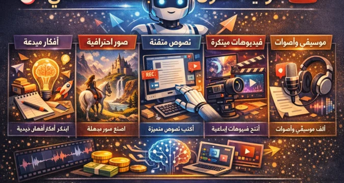 توليد محتوى بالذكاء الاصطناعي: كيف تربح 100 دولار يومياً