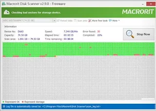 برنامج فحص القرص الصلب من الباد سيكتور Macrorit Disk Scanner