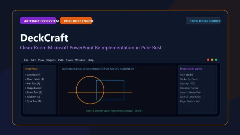 برنامج DeckCraft: أقوى بديل بوربوينت مجاني للكمبيوتر بمحرك Rust