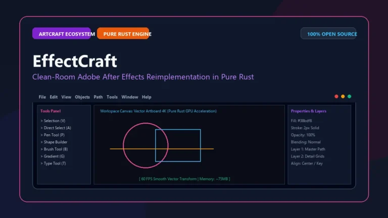 برنامج EffectCraft: أقوى بديل أفتر إفكتس مجاني للكمبيوتر بمحرك Rust