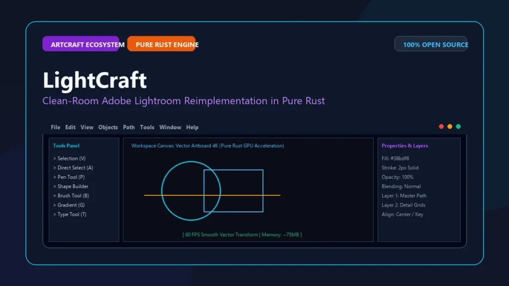 برنامج LightCraft: أقوى بديل لايت روم مجاني للكمبيوتر بمحرك Rust واجهة برنامج LightCraft أقوى بديل لايت روم مجاني للكمبيوتر بمحرك Rust