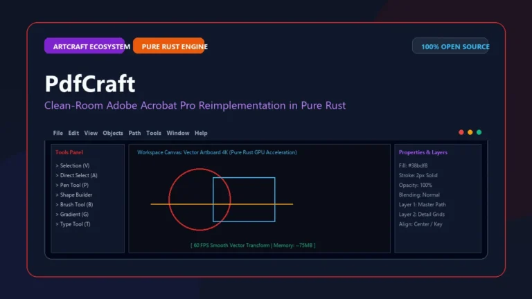 برنامج PdfCraft: أقوى بديل أدوبي أكروبات مجاني للكمبيوتر بمحرك Rust