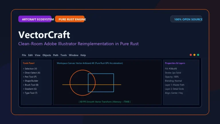 برنامج VectorCraft: أقوى بديل إليستريتور مجاني للكمبيوتر بمحرك Rust